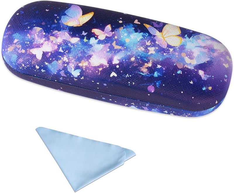 PERFECTSIGHT Store Hard Shell Eyeglasses Case, PU Leather Protective Glasses Case, Cute Eyeglass Case for Women Men Girls - Image 1